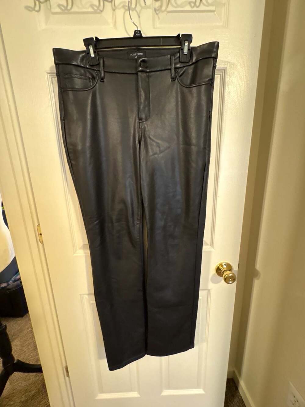 NYDJ Sculpther Faux Leather Pants Black Size 10